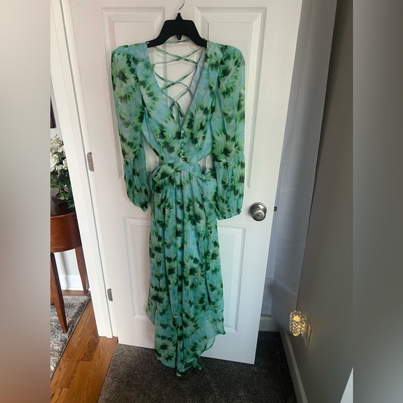 RAHI Lime Tie Dye Willa Cutout Open Back Midi Dress Size Large (12-14) N… - Picture 7 of 16